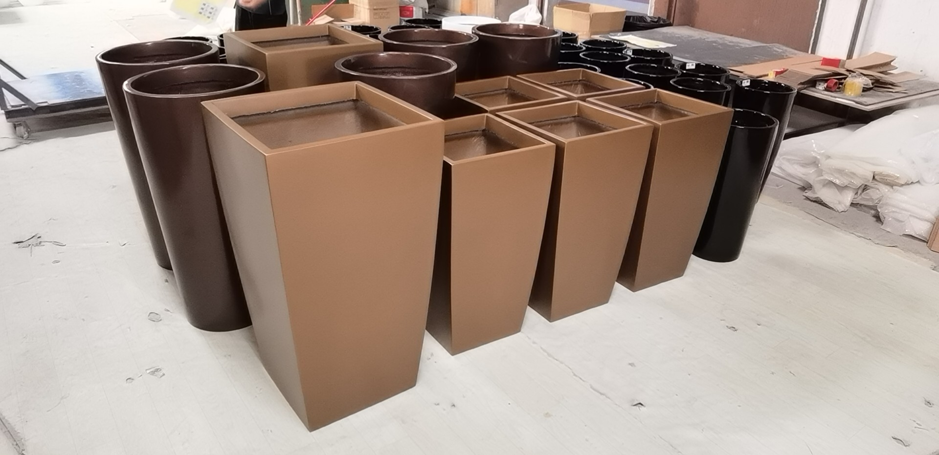 Square Fiberglass Flower Planter Pots For Indoor And Outdoor