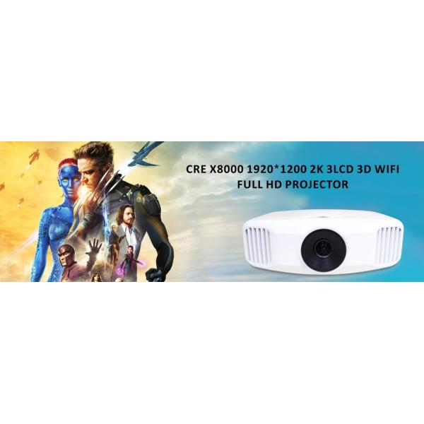 CRE X8000 4K 3LCD LED Video Projector , Active Shutter 3D Movie Beamer