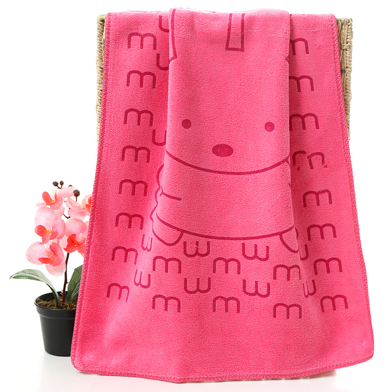 Customized Color Microfiber Cartoon Rabbit Head Soft Absorbent Thickening Face Towel