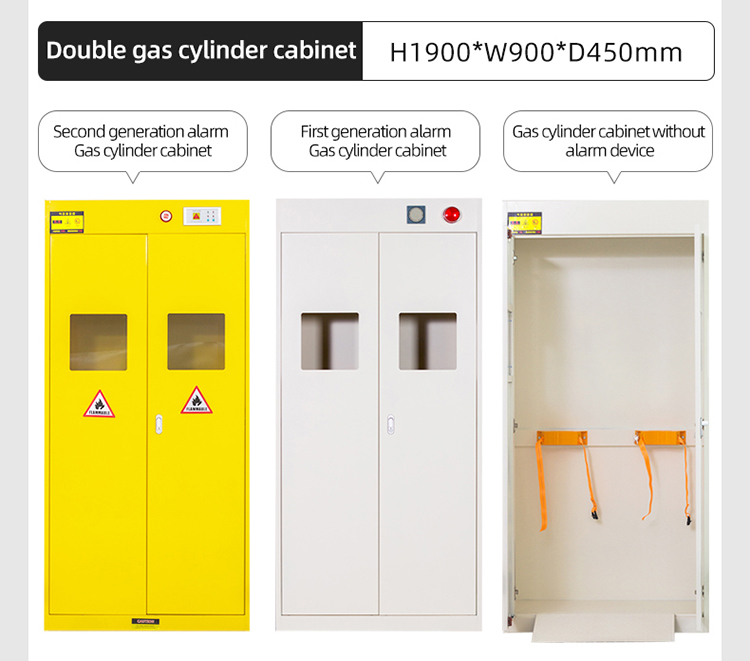 All Steel Bottle Holding Cabinet Multiple Functions Laboratory Drug Cabinet Chemical Toxic Standard Double Door Safety Cabinet
