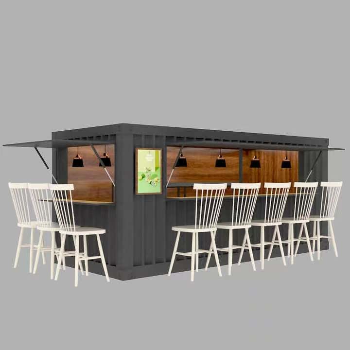 Galvanized Steel Prefab Container House 20ft Portable Shipping Container Coffee Shop