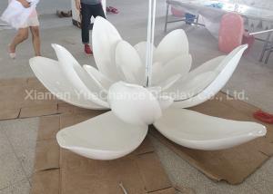 China Sunproof Lotus Flower Resin Garden Statues , Outdoor Fiberglass Statues Color Painted on sale