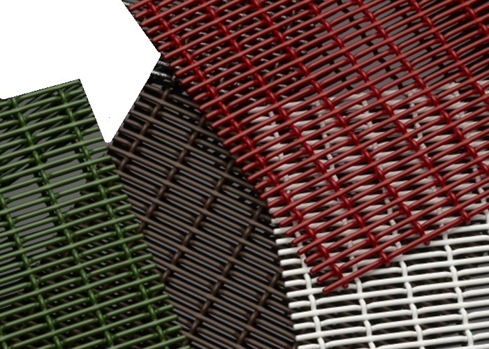 Facade Stainless Steel Architectural Mesh Metal Woven Wire Spray Black For Decorative Fence