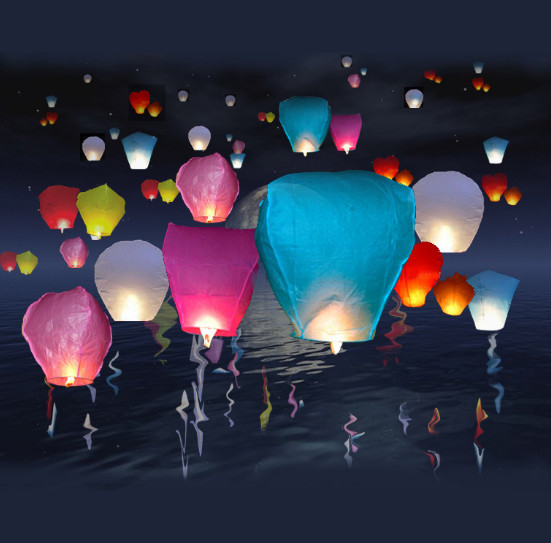 Large Sky Light, Sewing article, Fireproof lights；86*47cm*3cm; 95*55*37cm ; 120*65*38cm Oval, heart-shaped, cylind