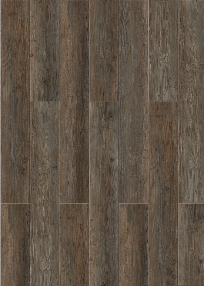 Anti Polluting SPC Click Flooring Ultraviolet Resistant Unilin Click Cement Pine Burlywood Wood Grain GKBM JR-W17014