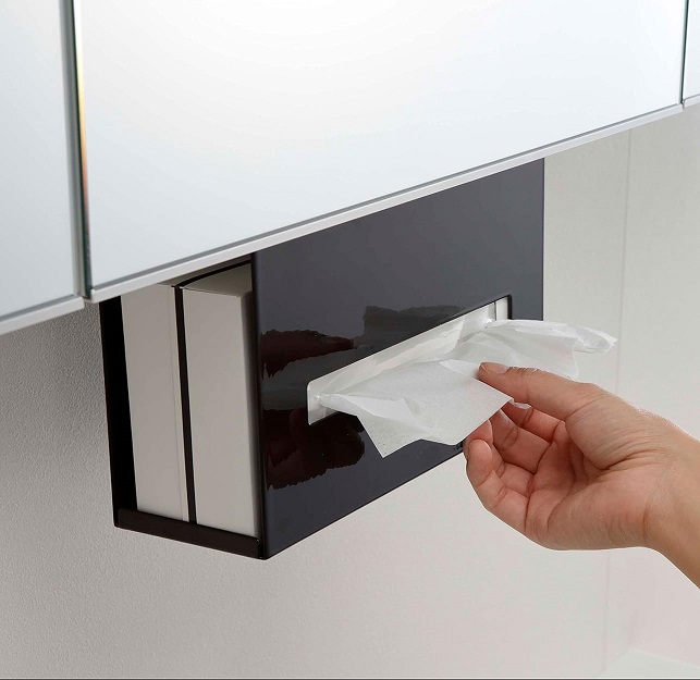 Living Room Bathroom Tissue Cover Under Cabinet Mount Paper Box Holder Remote Storage Rack