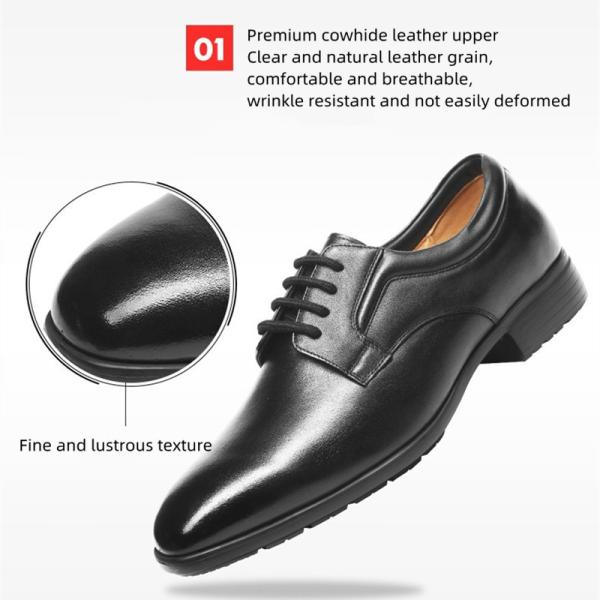 Breathable Lace Up Military Dress Shoes Pigskin Lining Business Formal Shoes Genuine Leather