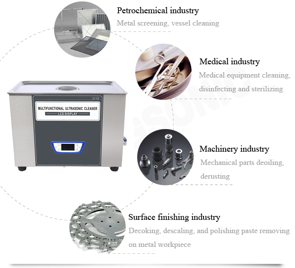 Adjustable Power Sonic Wave Ultrasonic Cleaner , Ultrasonic Cleaning Machine Low Noise