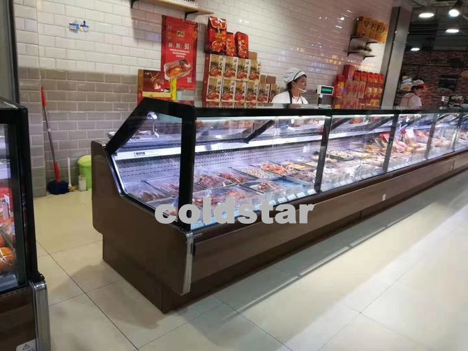 Square Type Deli Display Refrigerator Fresh Meat Fish Chiller
