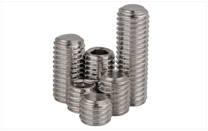 Stainless Steel Flat Point Hexagon Socket Drive Set Screws ISO4026 Flat-Tip Headless Screws
