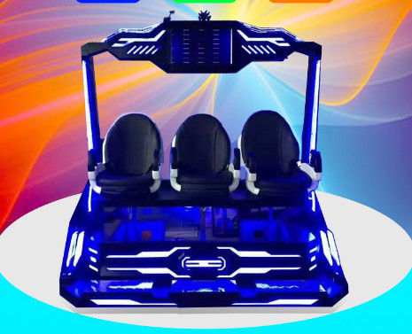 Acrylic VR Arcade Machine , 3 Seats 9d Vr Chair With Strong Joysticks