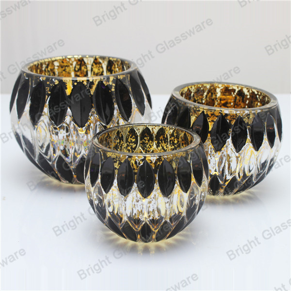 Customized New Design Glass Mosaic Candle Holder