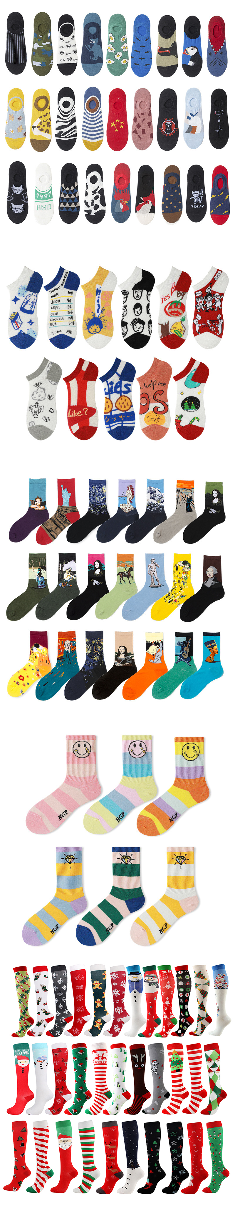 Breathable Printed Picture Socks , Multiapplication Spandex Galaxy Tie Dye Socks