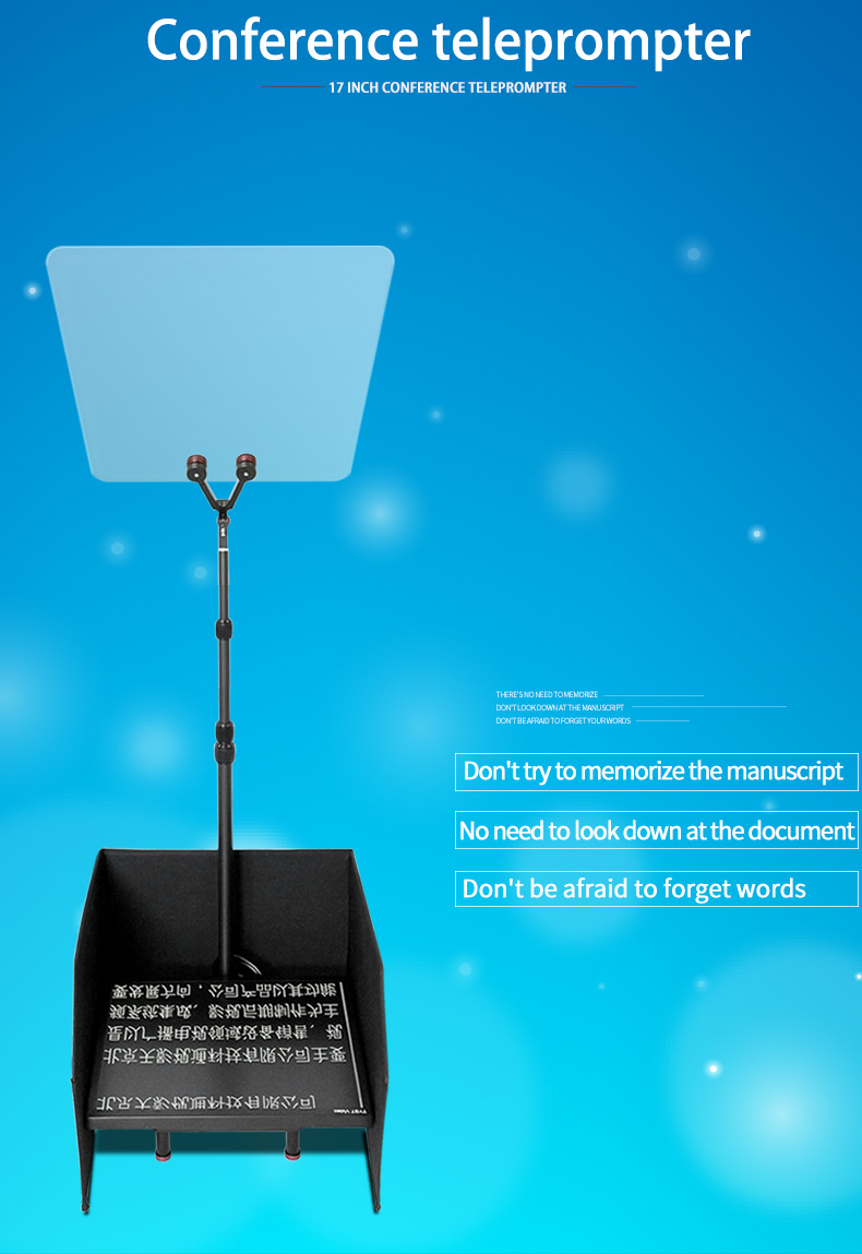 Private Mold 22 inch Teleprompter for Multi-languages Support in TV Video Conferences