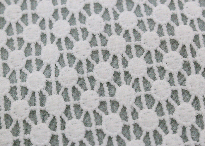 French Guipure Venice Lace Fabric , Polyester Water Soluble Lace For Women Dresses
