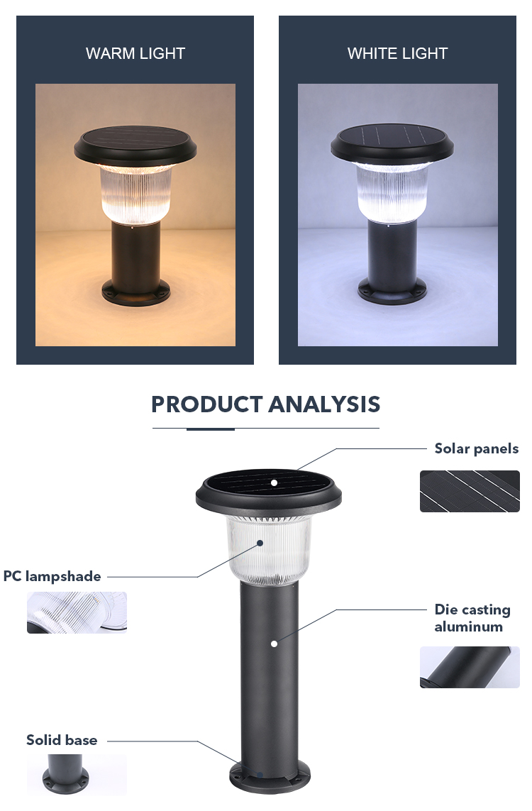 Customized Garden Solar Powered Lawn Light With 3.2V 8000mAh Battery