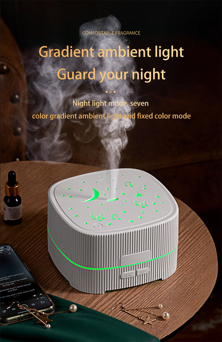 HOMEFISH Bluetooth Music LED Light Essential Oil Diffusers Aroma Diffuser Humidifier 500ML