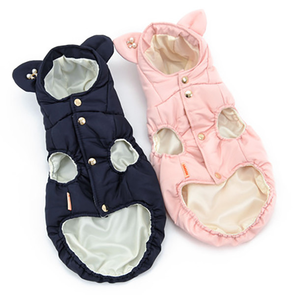 Weight 150g Cat Wearing Baby Clothes Blue / Pink Color 2 Sizes For Winter