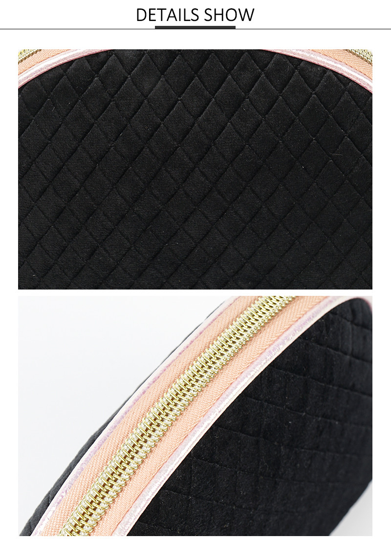 Shell Shape Flocking Makeup Pouch Bag For Women