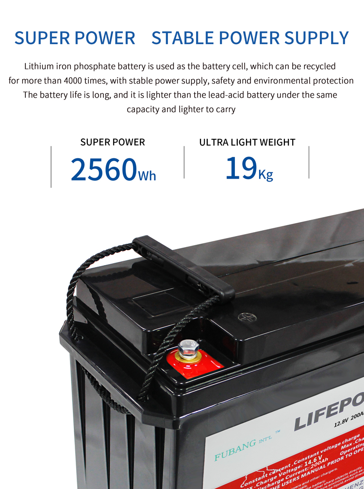 LifePO4 Deep Cycle Battery 12V 200ah Camping Caravan RV Boat Lithium Ion Battery
