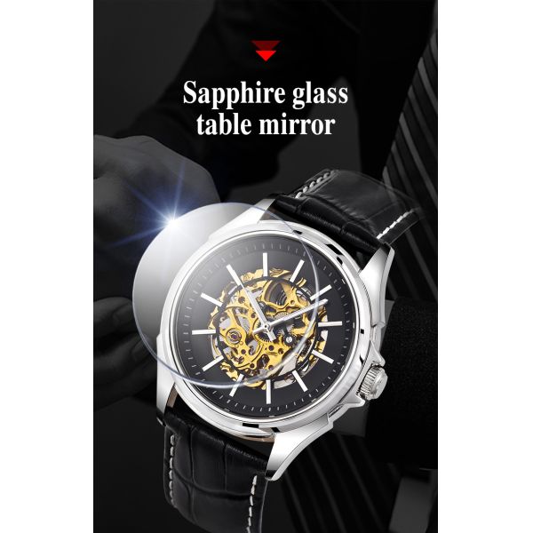 Butterfly Buckle Skeleton Mechanical Watch