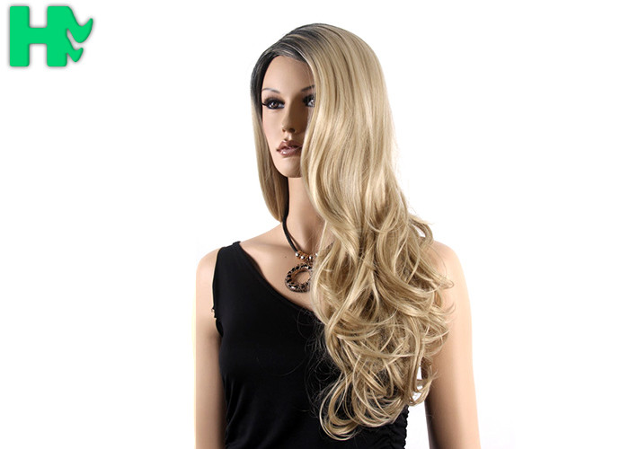 Machine Made Heat Resistant Full Lace Synthetic Wigs No Shedding
