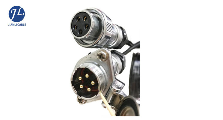 GX16 Aviation Plug Interface Car Reverse Camera Cable With Elasticity Length From 2 M To 4 M