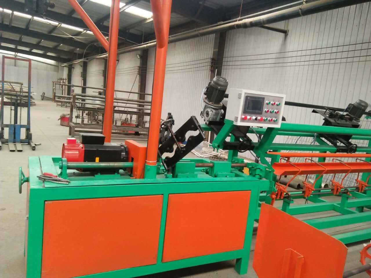 Blue And Green Full Automatic Chain Link Fence Machine For Double Wire And Single Wire