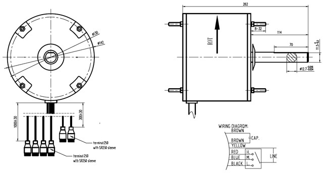 1/2HP Condenser Fan Motor - 230V 60HZ 1075RPM