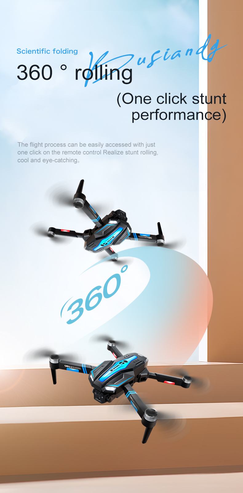 Beginner Drones Three-axis Flow Positioning Brushless Mini Foldable Drone with Infrared Obstacle Avoidance and 4k Camera