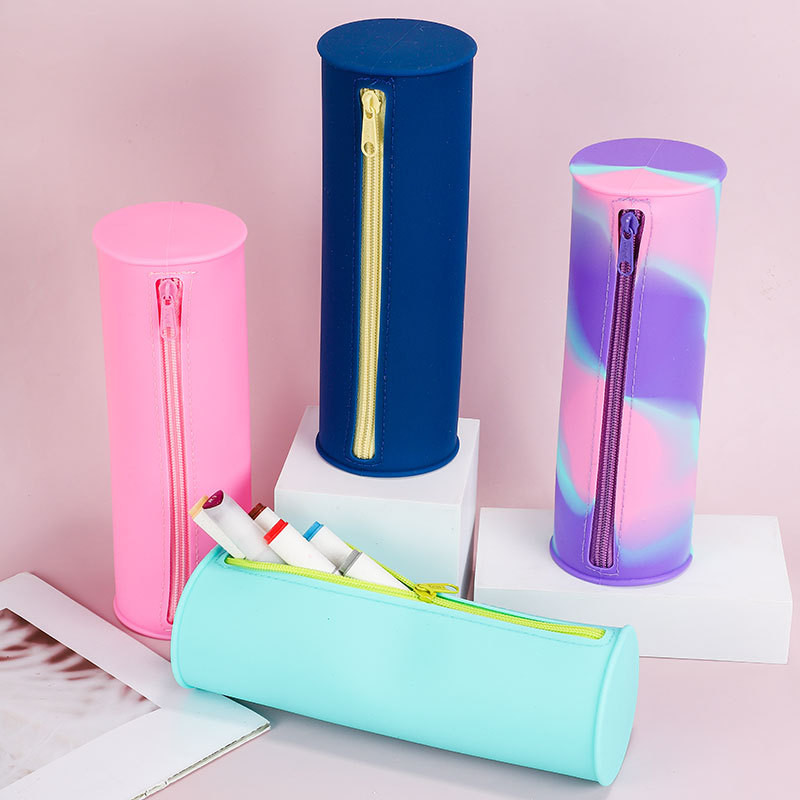 Stylish Silicone Pencil Pouch Portable and Waterproof Pen Bag for Office Supplies