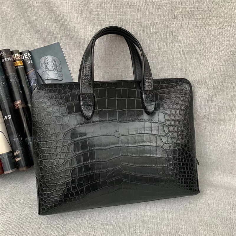 Authentic Crocodile Belly Skin Businessmen Passcoded Briefcase Handbag Genuine Alligator Leather Male Portfolio Purse