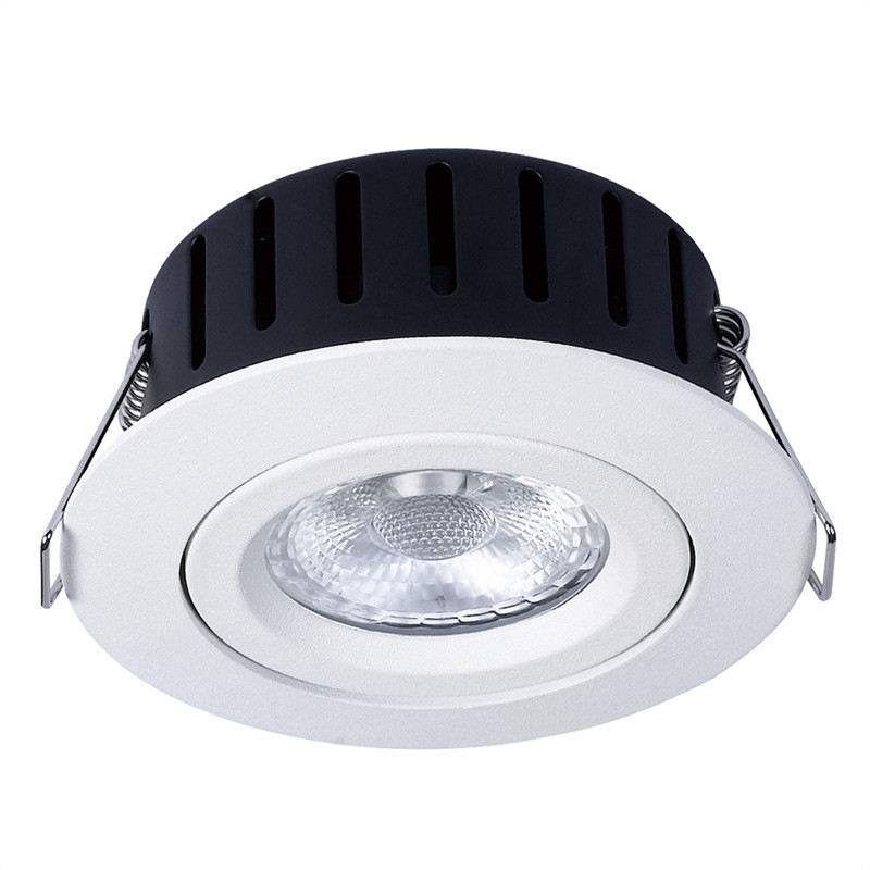 Ultra Slim Round COB Tilt LED Downlight Brushed Aluminium Downlights