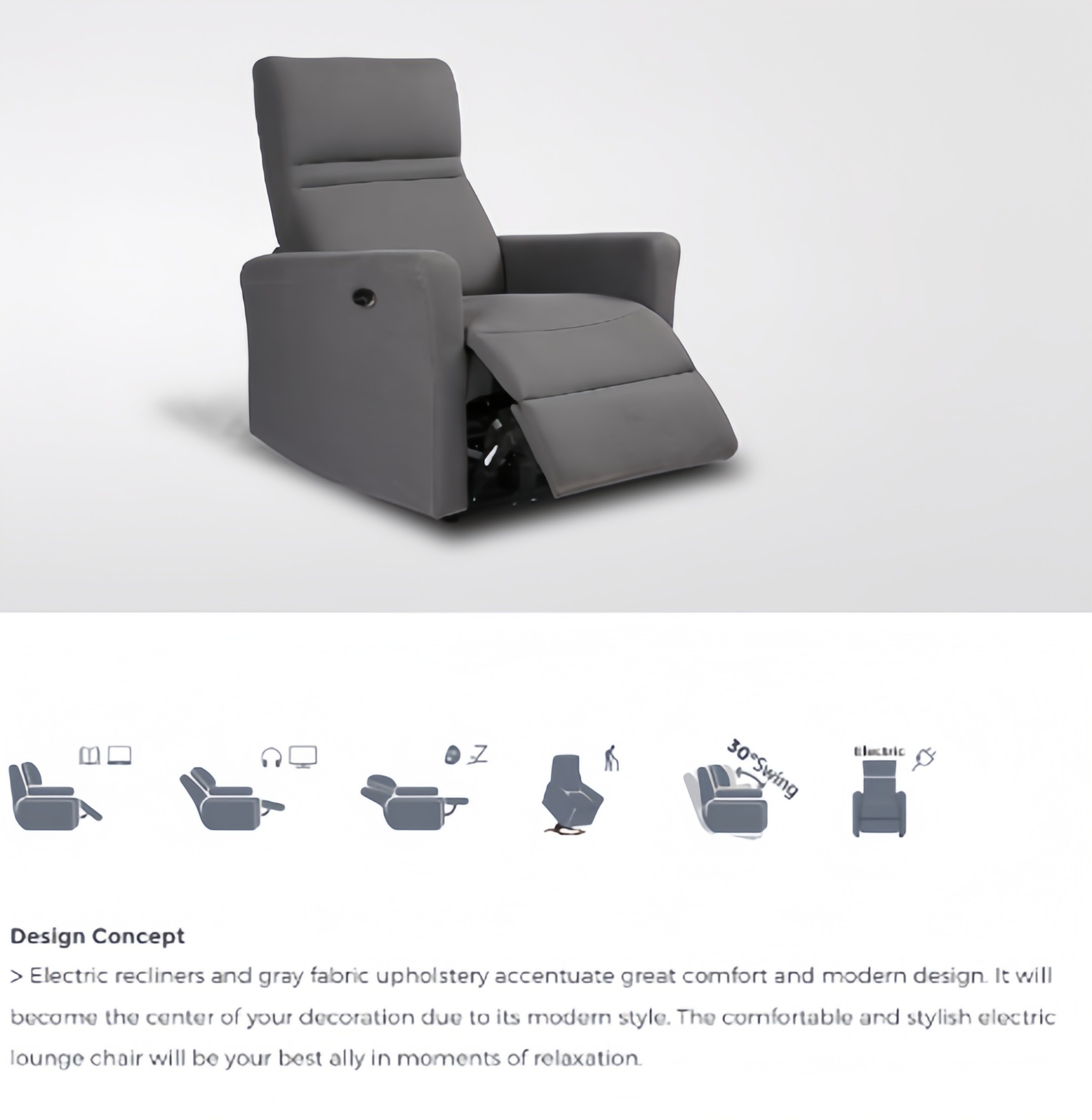 Technology Cloth Country Theatre Chair Electric Lazy Boy Relax Body Recliner