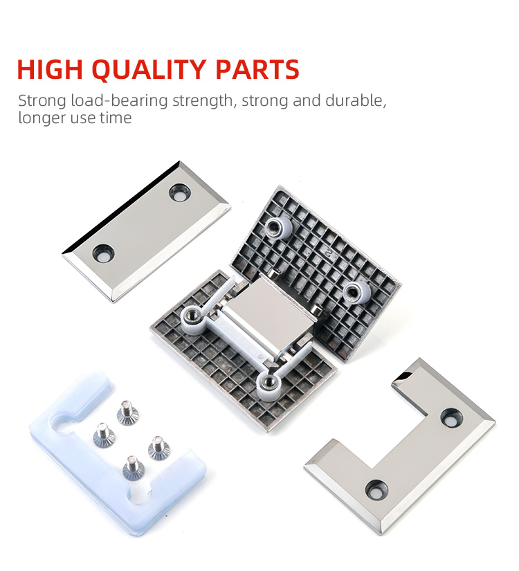 Brushed Nickel Glass Hinge 135 Degree Opening Angle Ideal for Glass Shower Enclosures