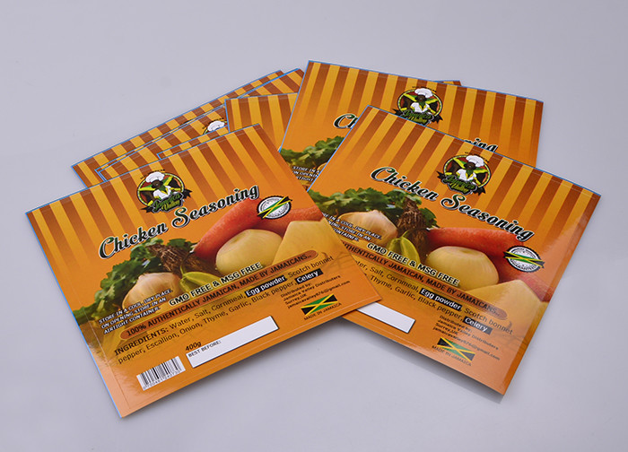 Printing personalized sticky paper chicken seasoning can packaging sticker label