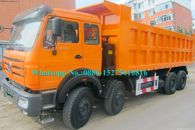 Orange BEIBEN North Benz Dump Truck , 12 Wheeler 8x4 Tipper Truck NG80B