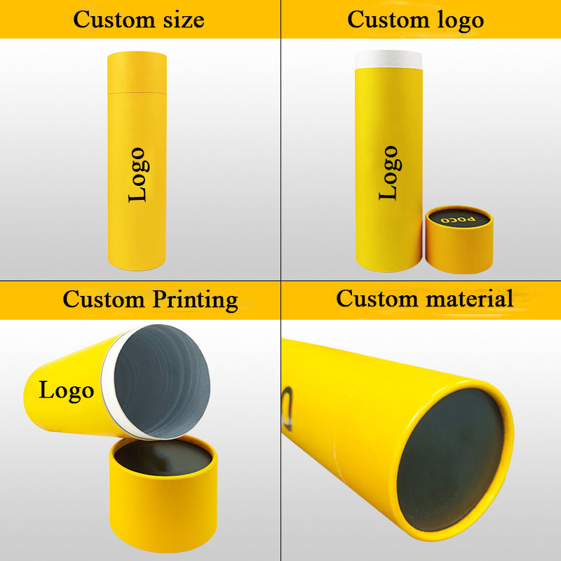 Handmade CMYK Cardboard Paper Cylinder Tube Box Packaging For Socks And Underwear