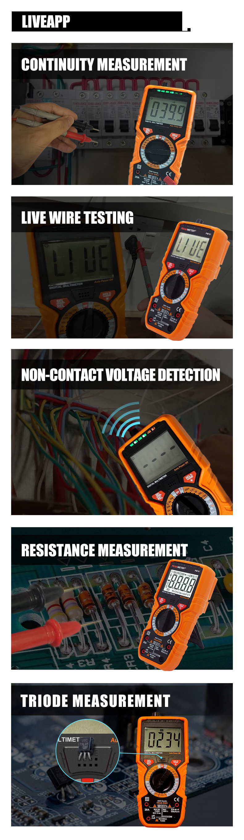 Digital Low Voltage Multimeter , High Precision Electrical Multimeter Tester