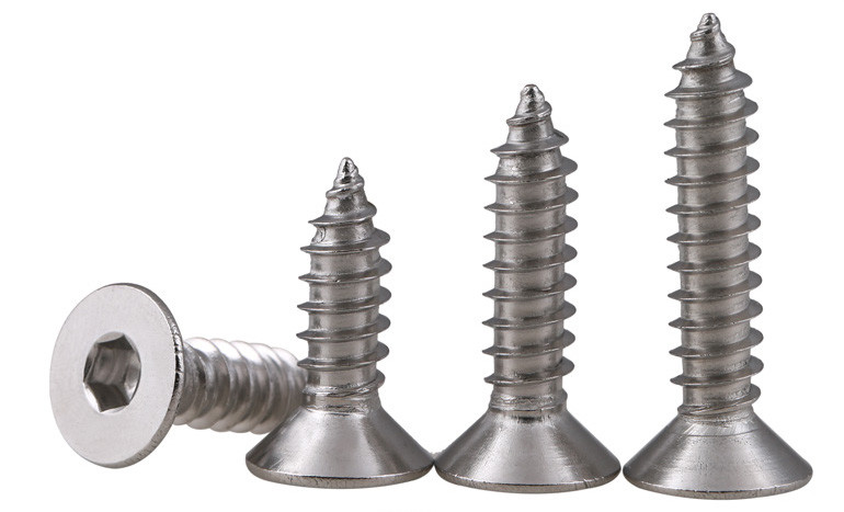 Countersunk Head Hex Drive Self - Tapping Screws Flat Head Socket Drive Pointed Screws