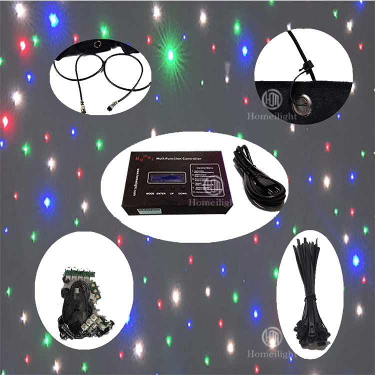 RGB 3 in 1 Color Changeable LED P18cm Video Curtain with Remote Control