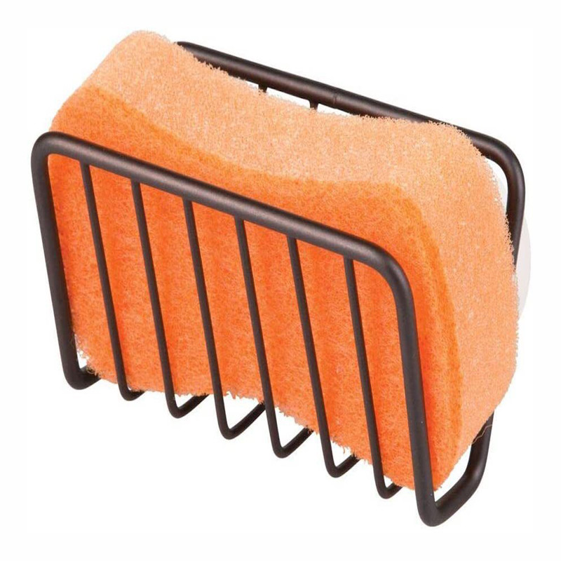 Anti-Rust Drain Design Kitchen Sink Suction Cup Sponge Caddy Sponge Holder for Sponges, Scrubbers and Soap