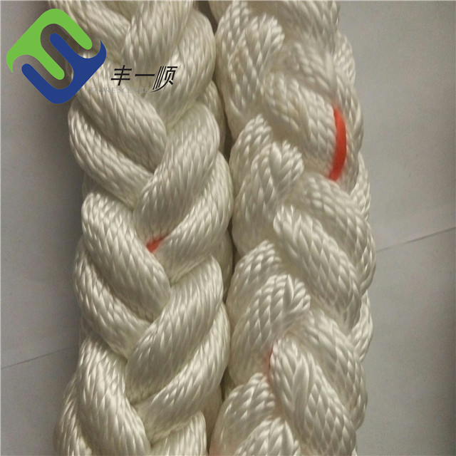 32mm 8 Strand Polyester Rope Ship White Marine Mooring Lines