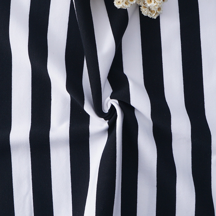 Hot Shell Striped Material Fabric Pure Cotton Uniform Fringe For T-Shirt
