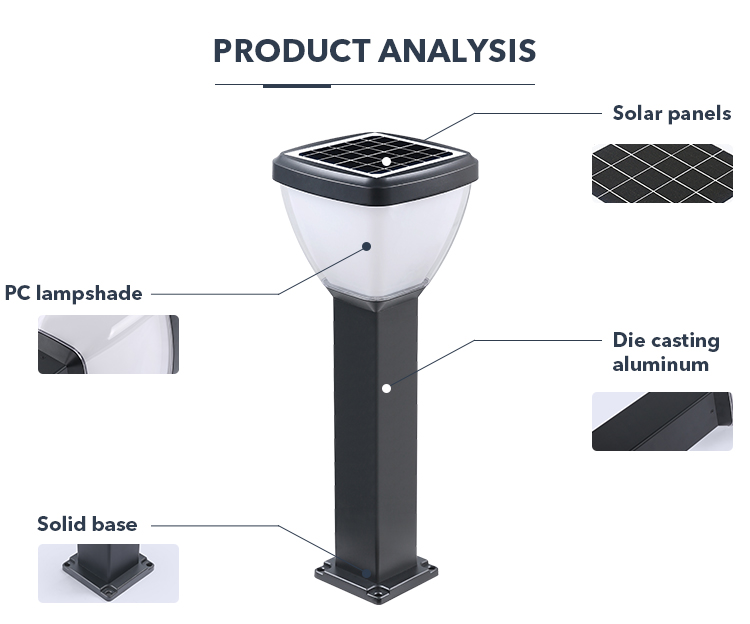 Fast Charge Aluminum LED Solar Pathway Lights IP65 Outdoor Solar Lamp For Patio Yard