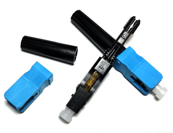 Plastic SC UPC Passive Electronic Components FTTH Fiber Optic Adaptor Fast Connector