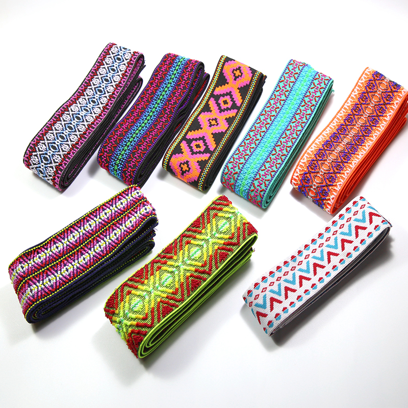 Striped Jacquard Ribbon for Garment Underwear Waistband Vintage Jacquard Elastic Band