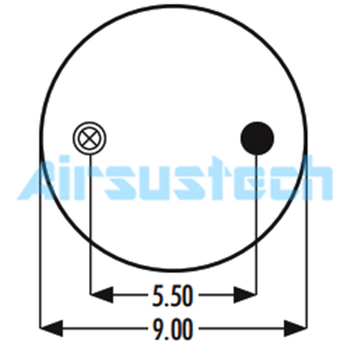 1B12-322 Goodyear Air Spring FS 330-11 467 Contitech Suspension Air Bag With Combination Stud 3/4-16