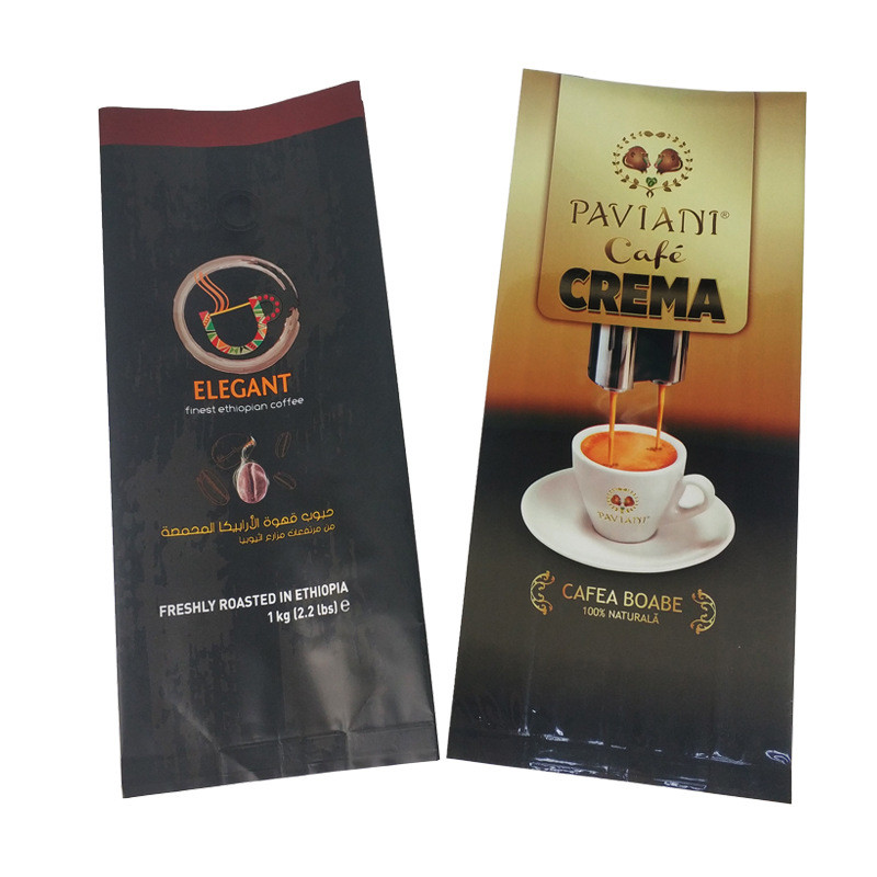 8 Oz Biodegradable Coffee Aluminum Foil Bag Stand Up With Valve
