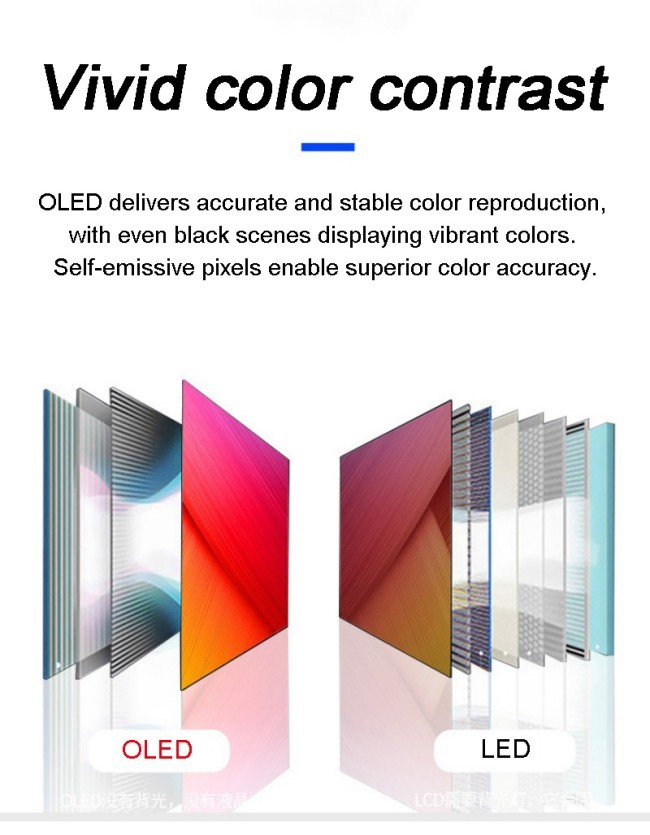 Commercial Intelligent Indoor Transparantcy OLED Advertising Display Player Vertical for Theaters Museum